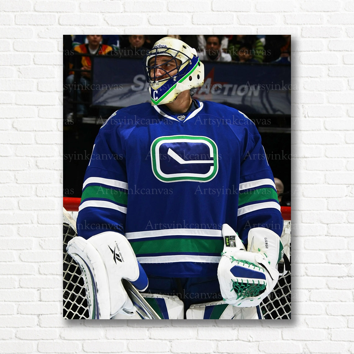 Roberto Luongo goalie promotional hockey canvas print