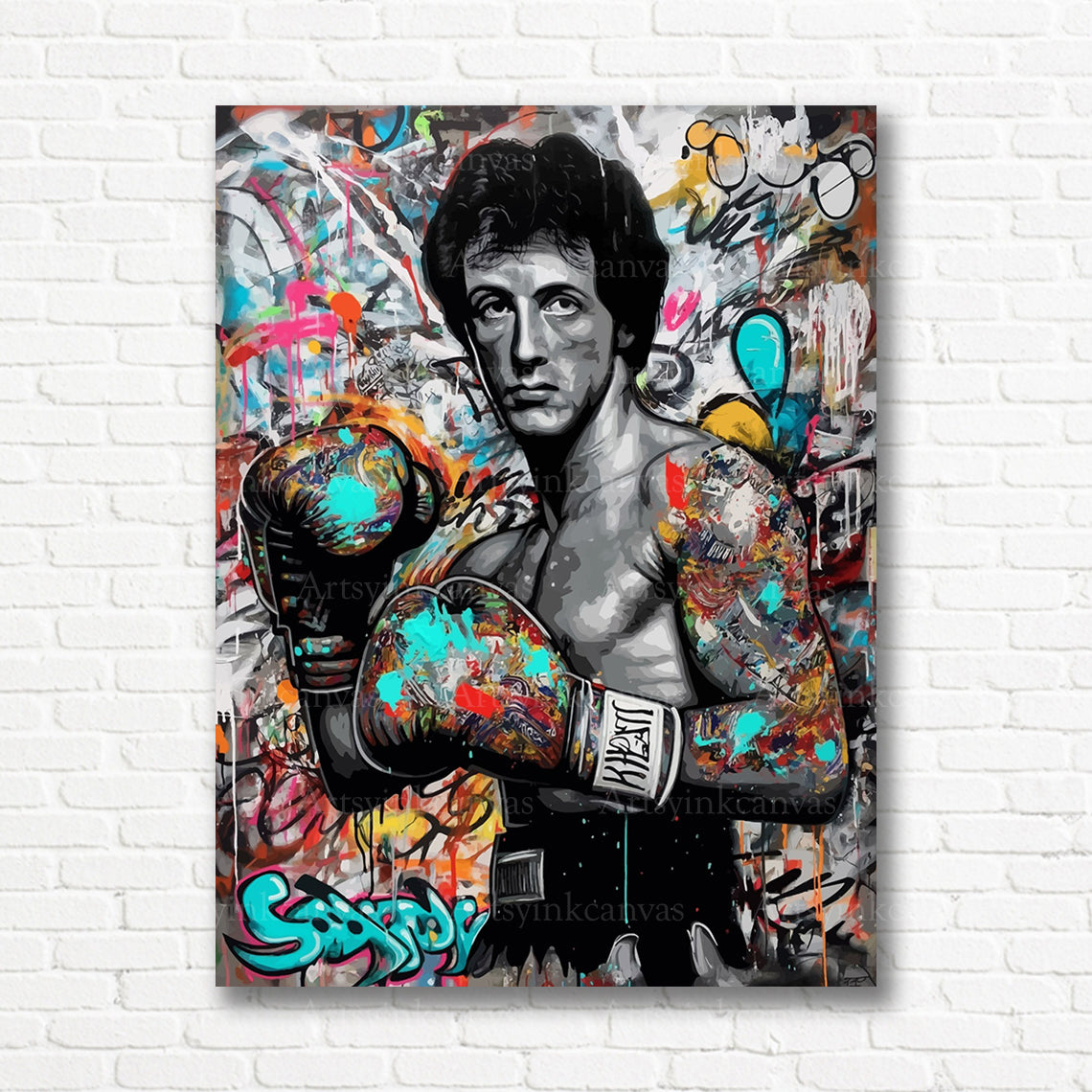 Rocky Balboa boxing themed canvas wall art for fans