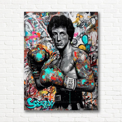 Rocky Balboa boxing themed canvas wall art for fans