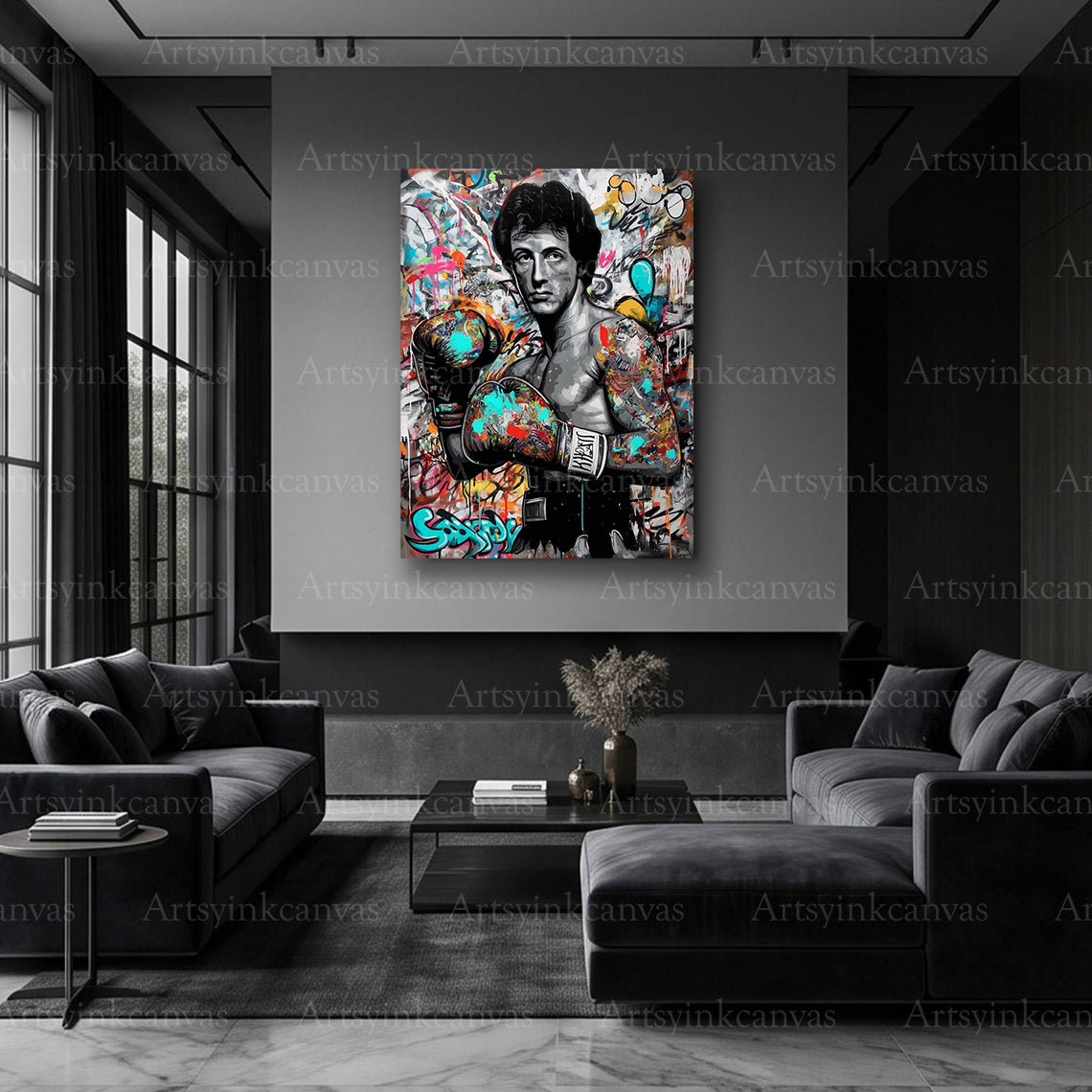 Rocky Balboa sports wall art for gym and man cave decor