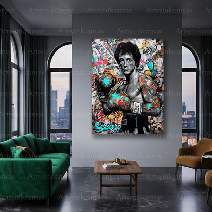 Rocky Balboa movie inspired canvas art for boxing fans