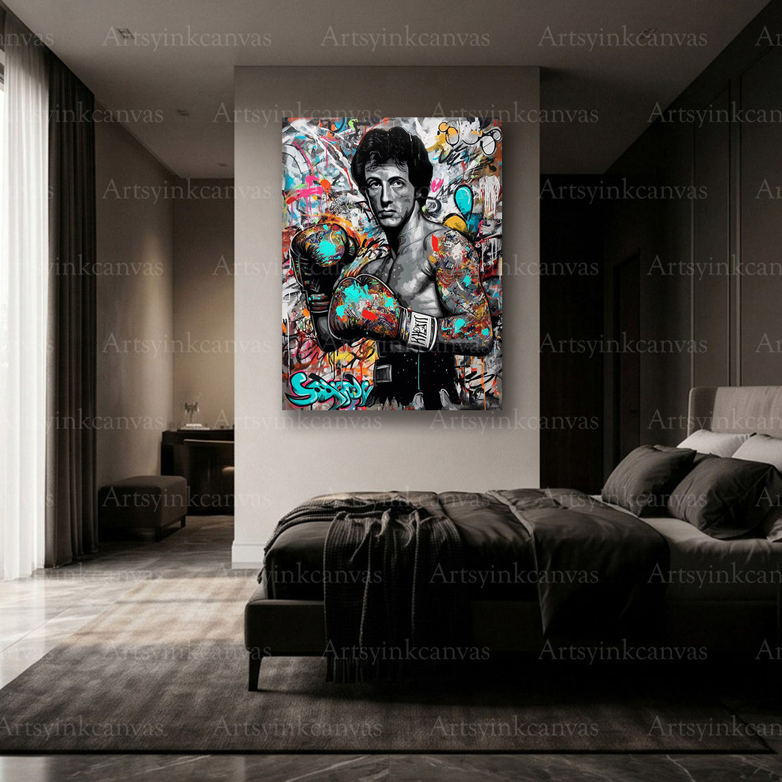 Rocky Balboa inspirational boxing canvas wall decoration