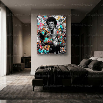 Rocky Balboa inspirational boxing canvas wall decoration