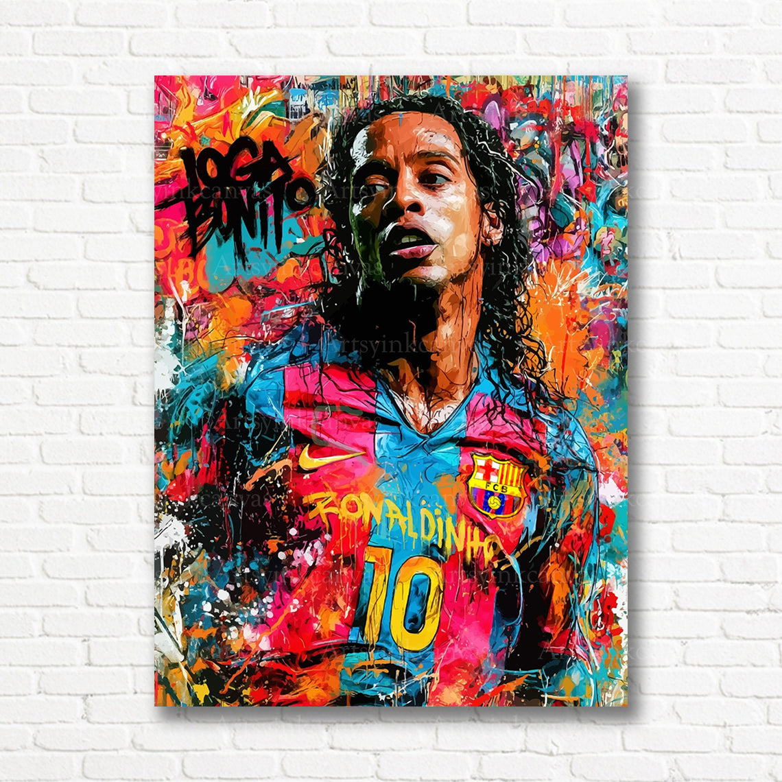 Ronaldinho number 10 soccer canvas print