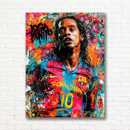 Ronaldinho number 10 soccer canvas print