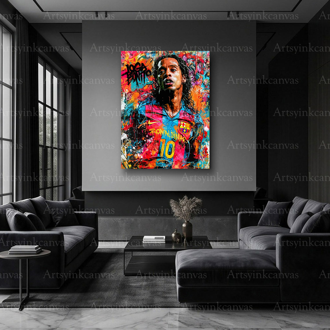 Ronaldinho No. 10 football artwork