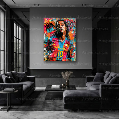 Ronaldinho No. 10 football artwork