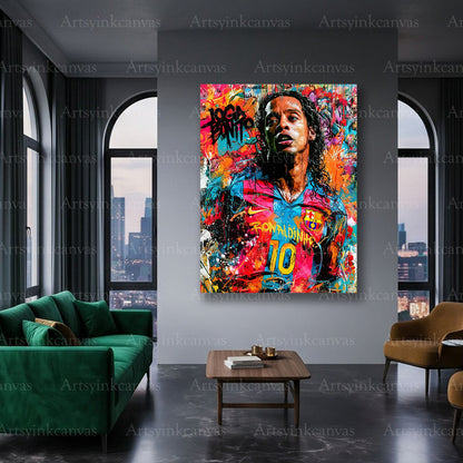 Ronaldinho soccer legend canvas art