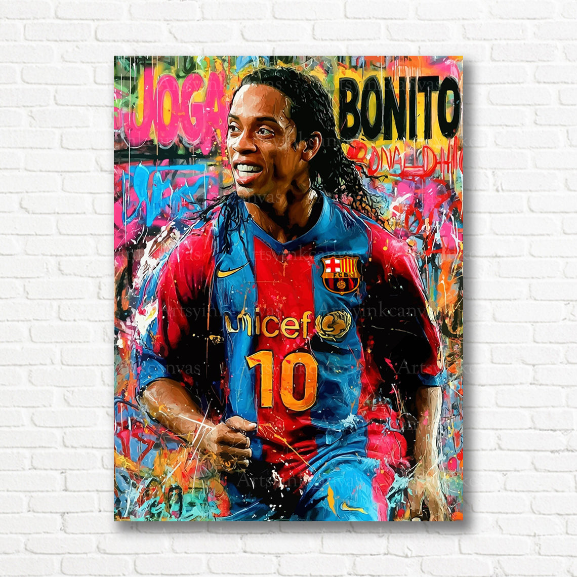 Ronaldinho Brazilian football canvas print