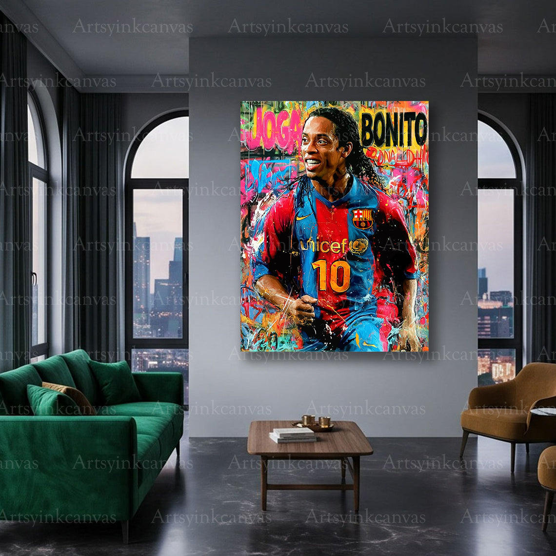 Ronaldinho Brazilian soccer canvas art