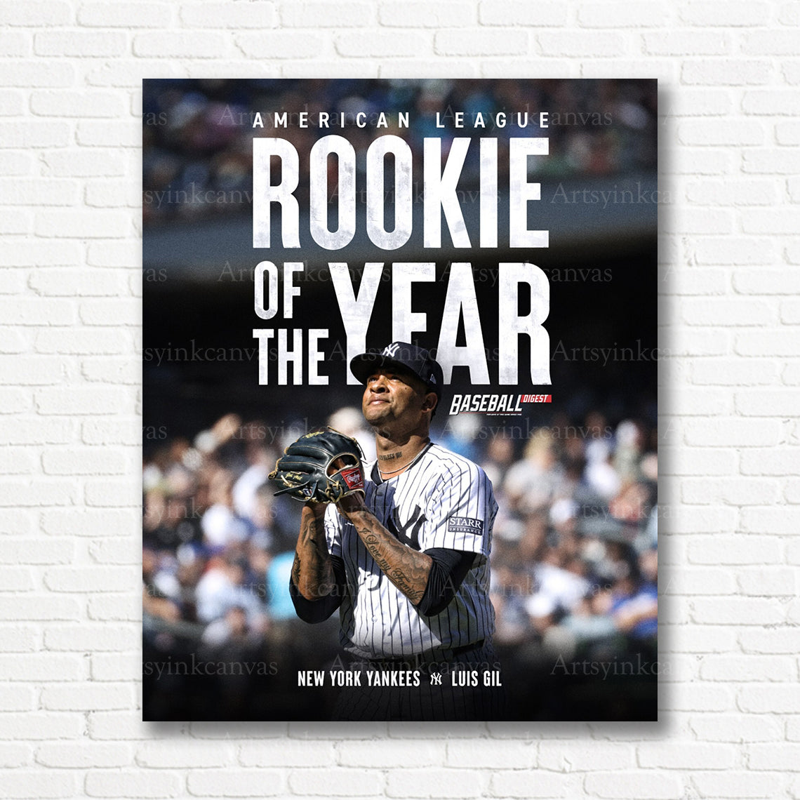 MLB Rookie of the Year award canvas print