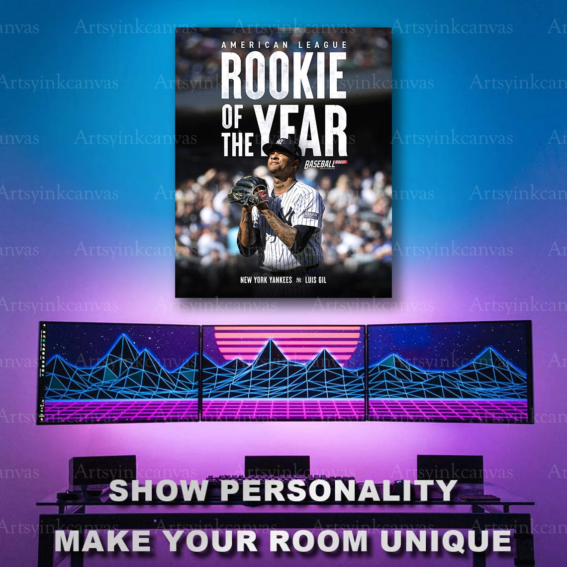 Baseball rookie achievement artwork