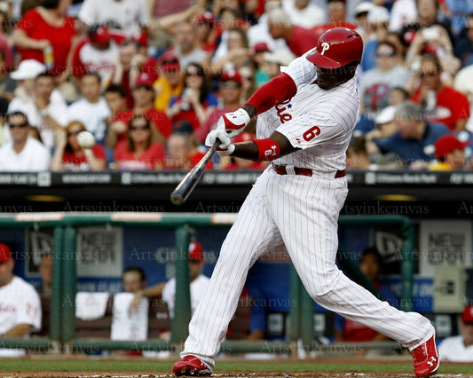 Ryan Howard swinging action canvas wall art