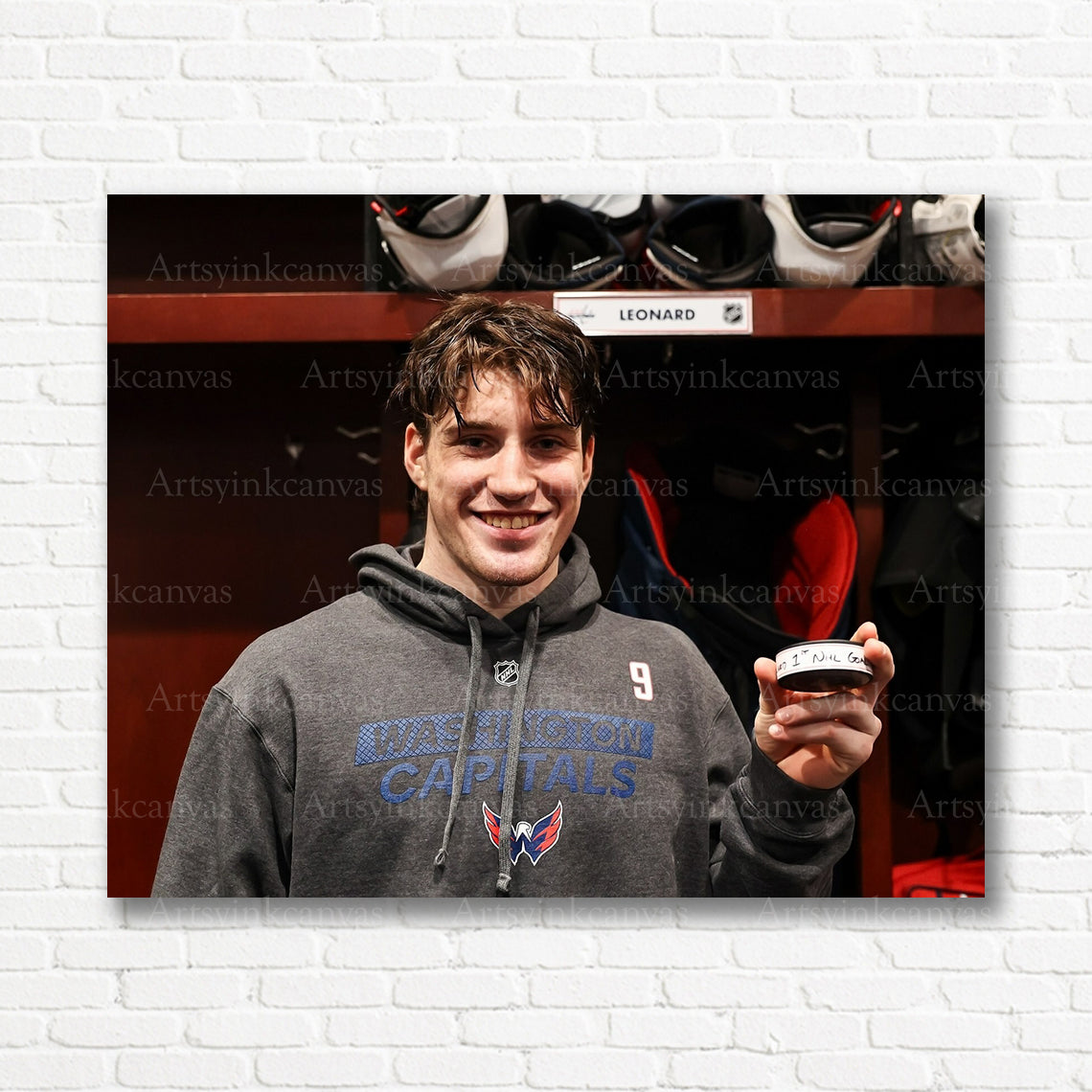 Ryan Leonard first NHL goal Washington Capitals canvas print
