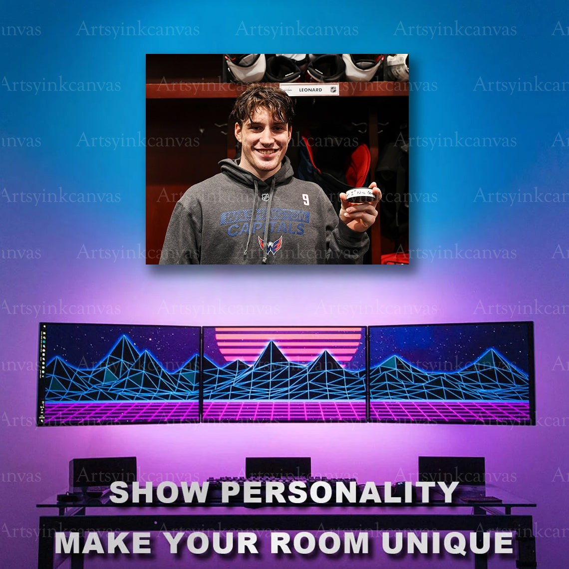Ryan Leonard rookie goal puck artwork