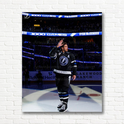 Ryan McDonagh 1000 NHL games Lightning canvas print