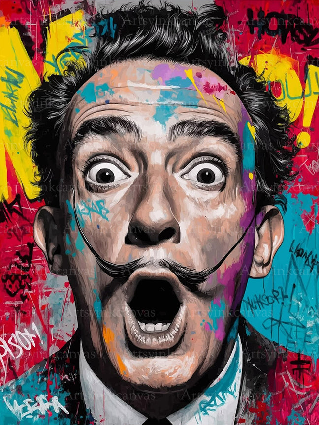 Salvador Dalí graffiti canvas wall art