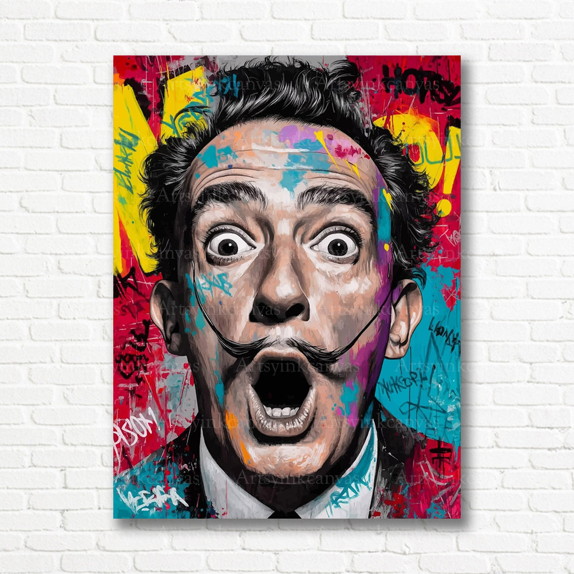 Salvador Dalí surrealist graffiti canvas print