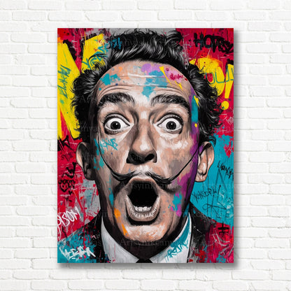 Salvador Dalí surrealist graffiti canvas print