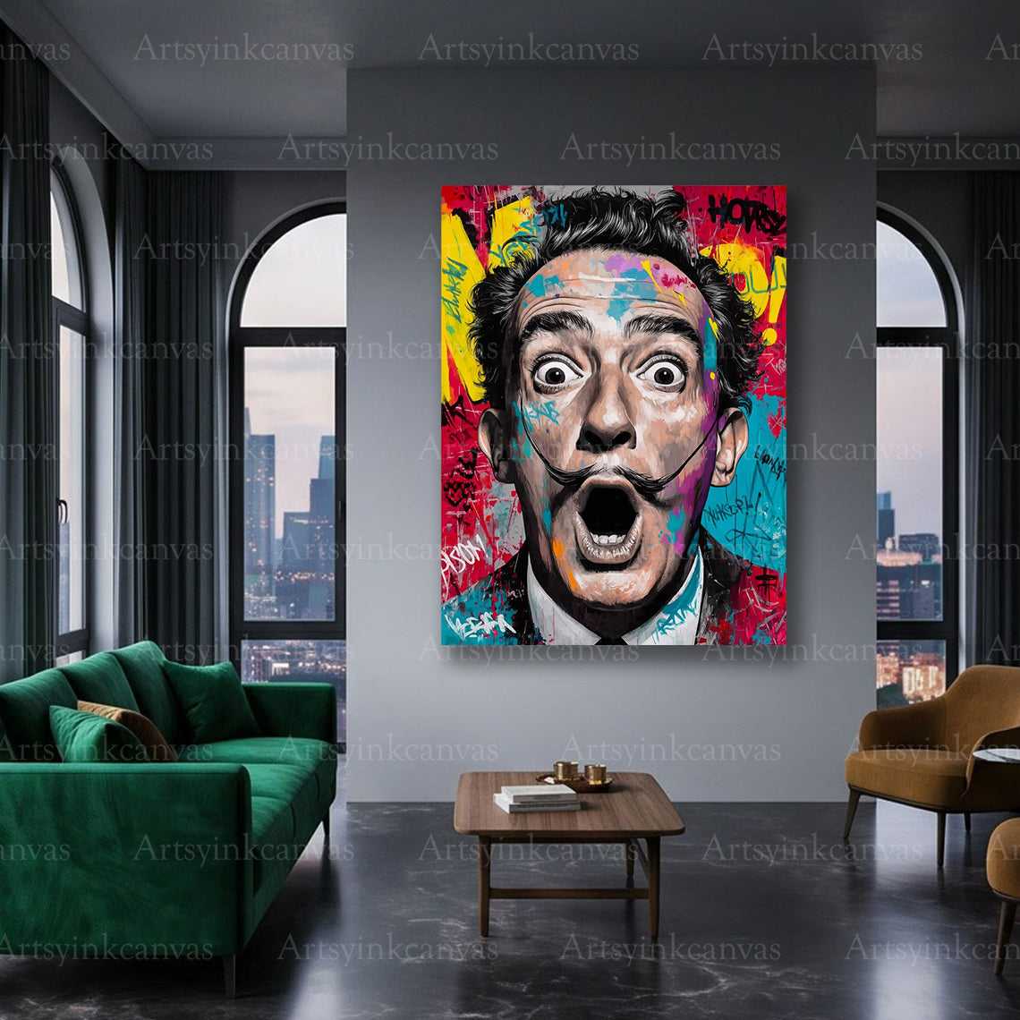 Salvador Dalí artist portrait canvas art
