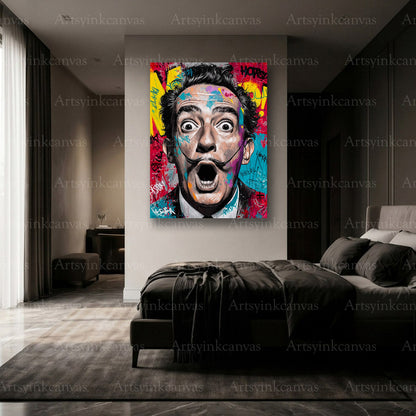 Premium Salvador Dalí graffiti wall art