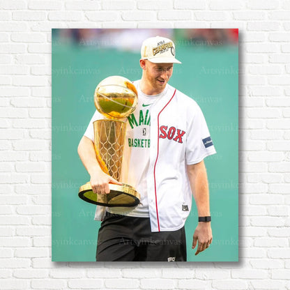 Sam Hauser 2024 NBA Finals Champion at Boston Red Sox Canvas Wall Art | Celtics Victory Celebration