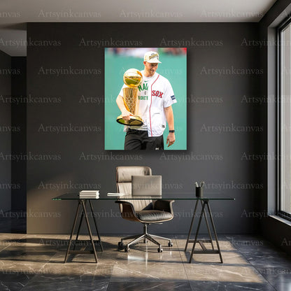 Sam Hauser 2024 NBA Finals Champion at Boston Red Sox Canvas Wall Art | Celtics Victory Celebration