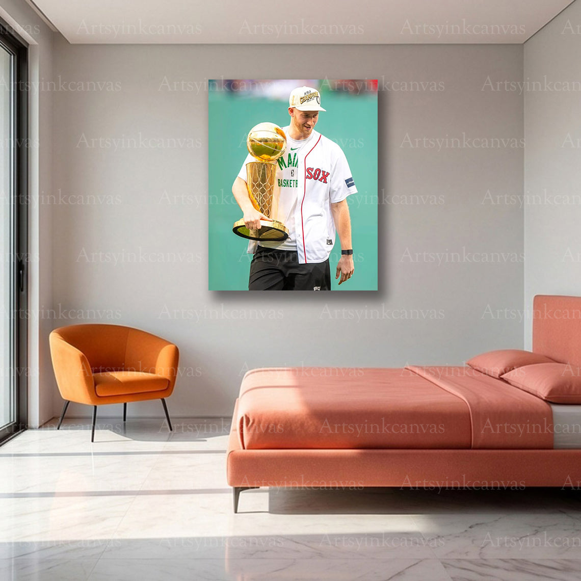 Sam Hauser 2024 NBA Finals Champion at Boston Red Sox Canvas Wall Art | Celtics Victory Celebration