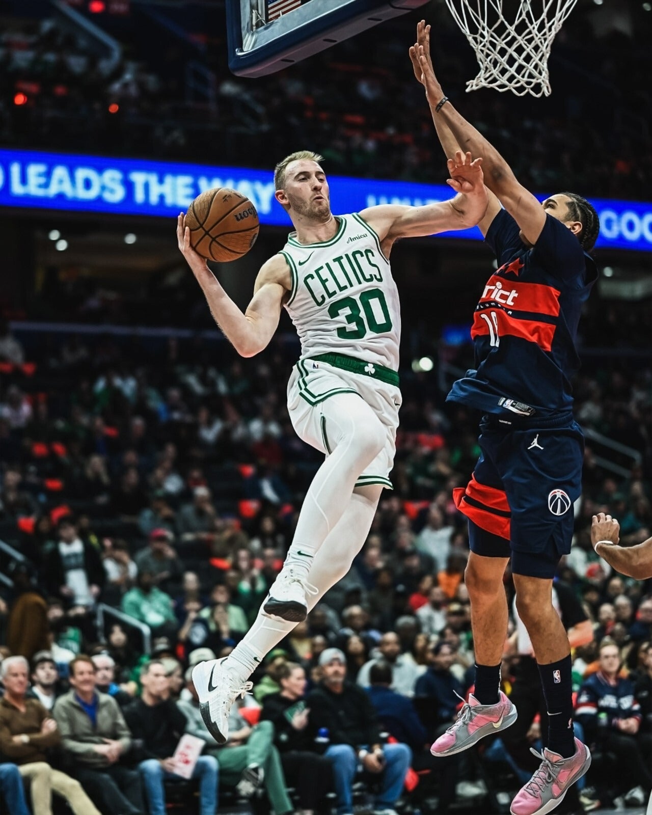 Sam Hauser jump up Boston Celtics canvas wall art