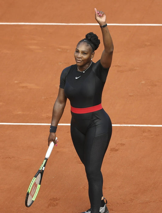 Serena Williams fierce court presence canvas wall art
