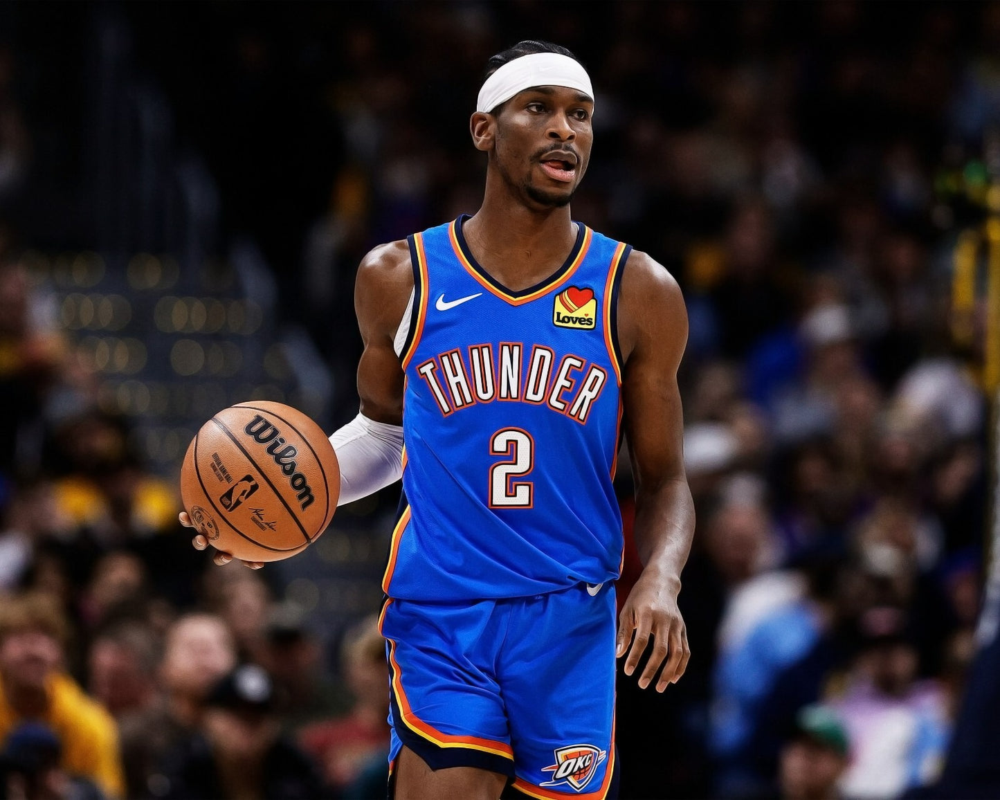Shai Gilgeous-Alexander mid-game action Oklahoma City Thunder canvas wall art