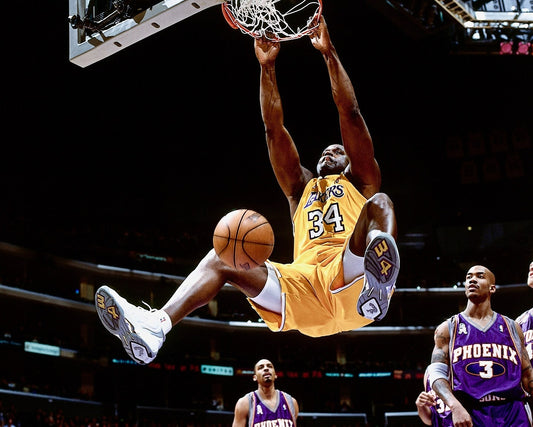 Shaquille O'Neal slam dunk hang Los Angeles Lakers canvas wall art
