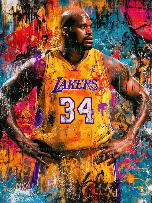 Shaquille O'Neal graffiti canvas wall art