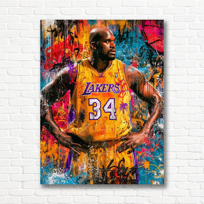Shaq basketball graffiti canvas print