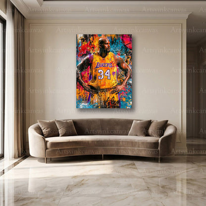 Shaquille O'Neal NBA graffiti wall decor