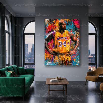 Shaquille O'Neal basketball legend canvas art