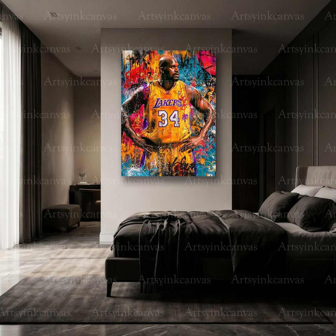 Premium Shaq graffiti wall art