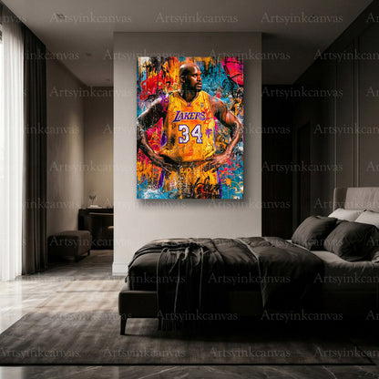 Premium Shaq graffiti wall art