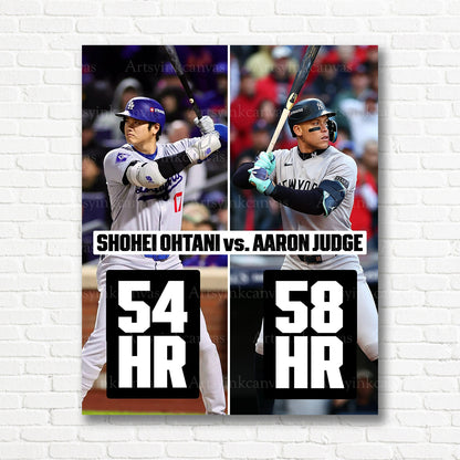 Shohei Ohtani Aaron Judge MLB stars canvas print