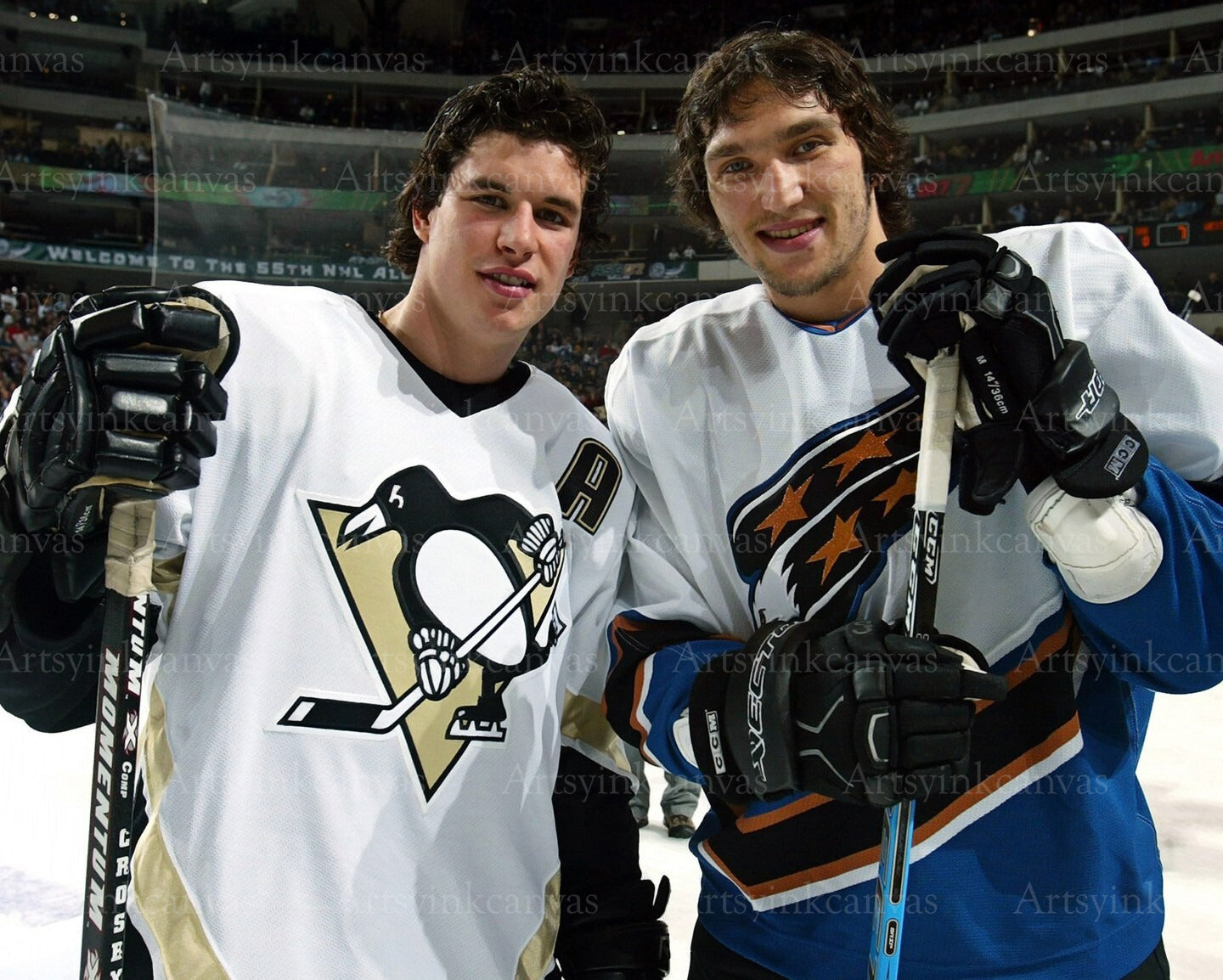 Sidney Crosby Alex Ovechkin 2007 All-Star Game canvas wall art