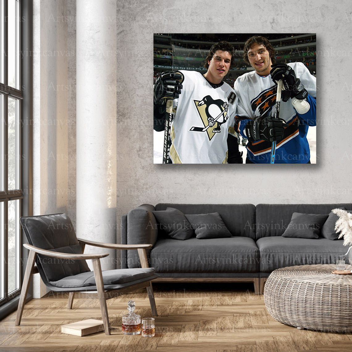 Penguins Capitals legends wall decor
