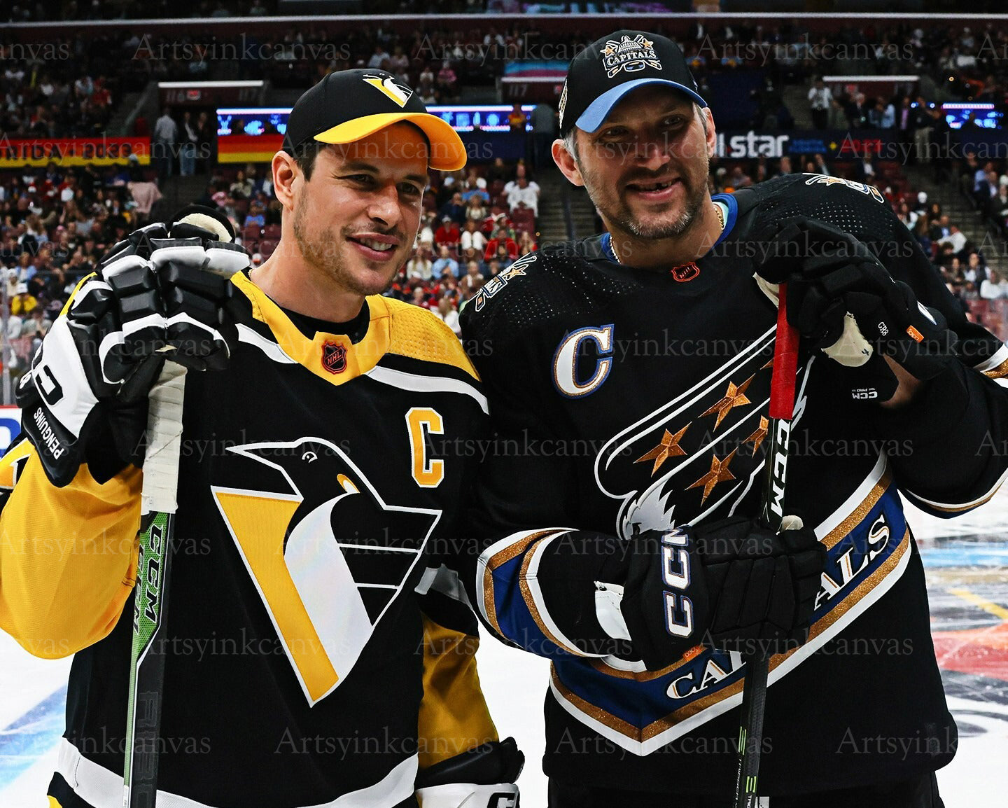 Sidney Crosby Alex Ovechkin 2023 All-Star Game canvas wall art