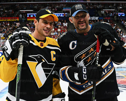 Sidney Crosby Alex Ovechkin 2023 All-Star Game canvas wall art