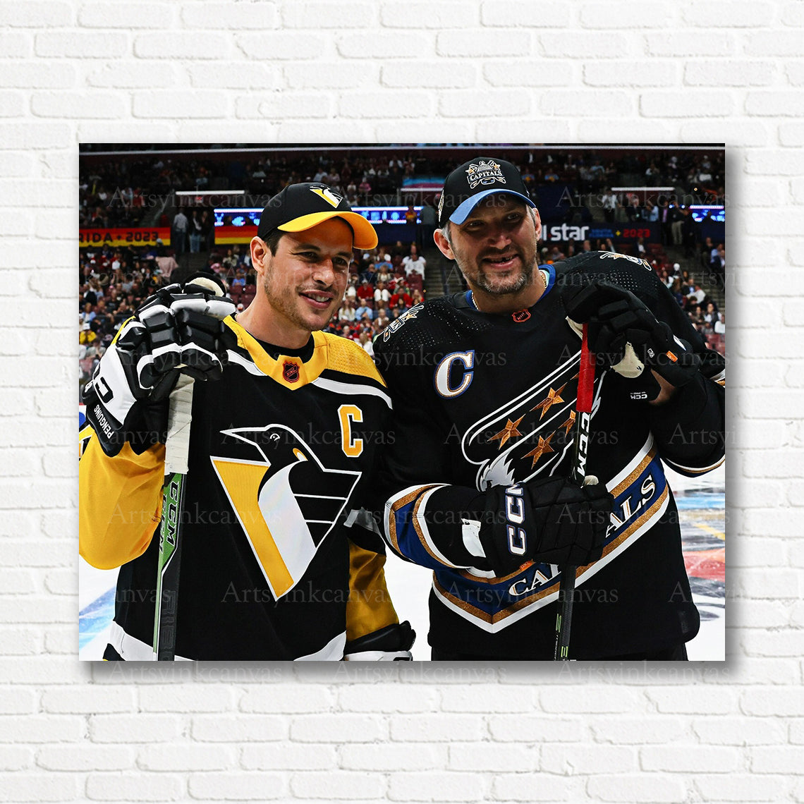 Sidney Crosby and Alex Ovechkin 2023 All-Star canvas print
