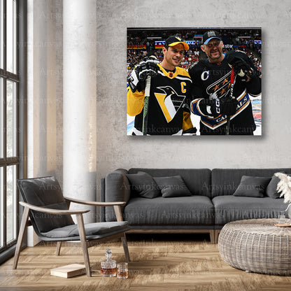 Penguins Capitals legends wall decor
