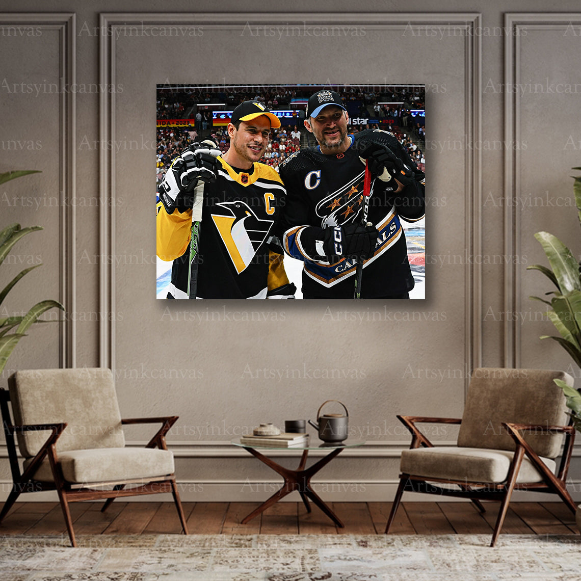 Crosby Ovechkin collector hockey canvas art