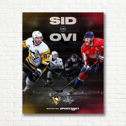 Sidney Crosby Alex Ovechkin Penguins Capitals canvas print
