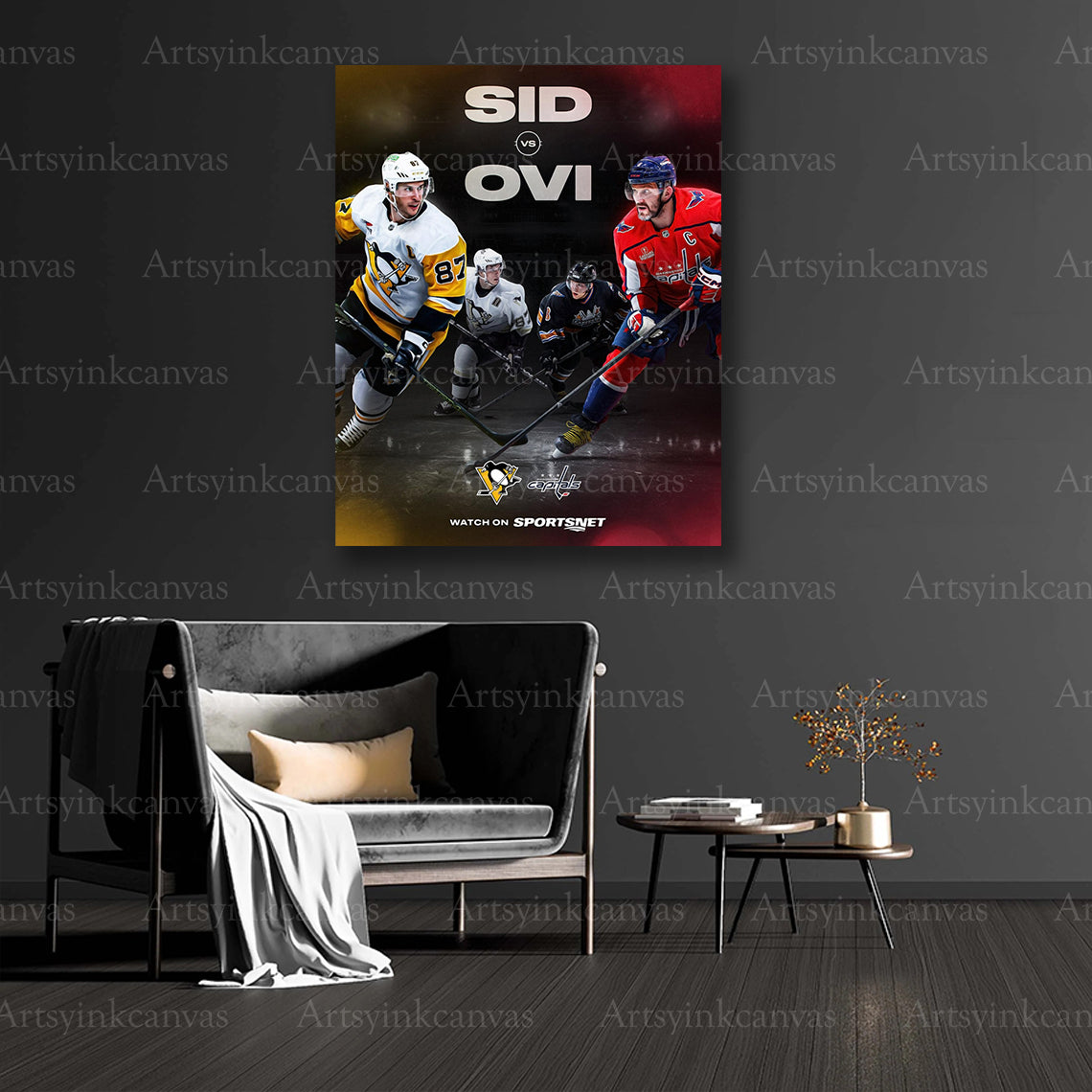 NHL rivalry collector hockey canvas art
