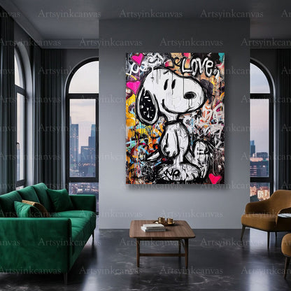 Snoopy pop art canvas