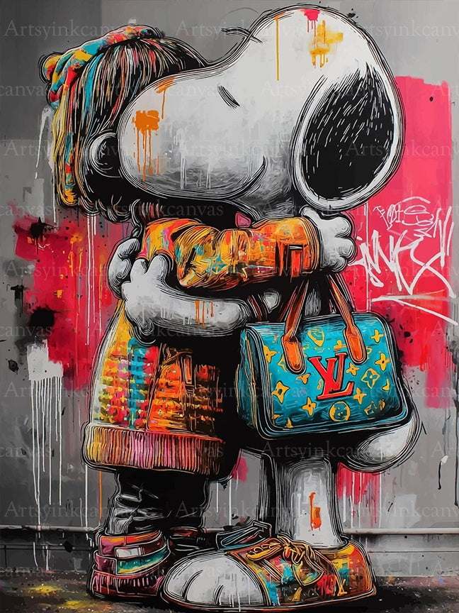 Snoopy The Embrace of Luxury canvas wall art